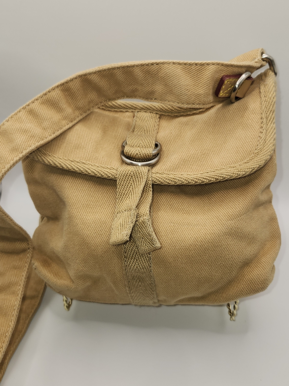 Vintage Y2K Tan Khaki Fossil Small 90's Boho Casual Canvas Crossbody Purs - Picture 2 of 6